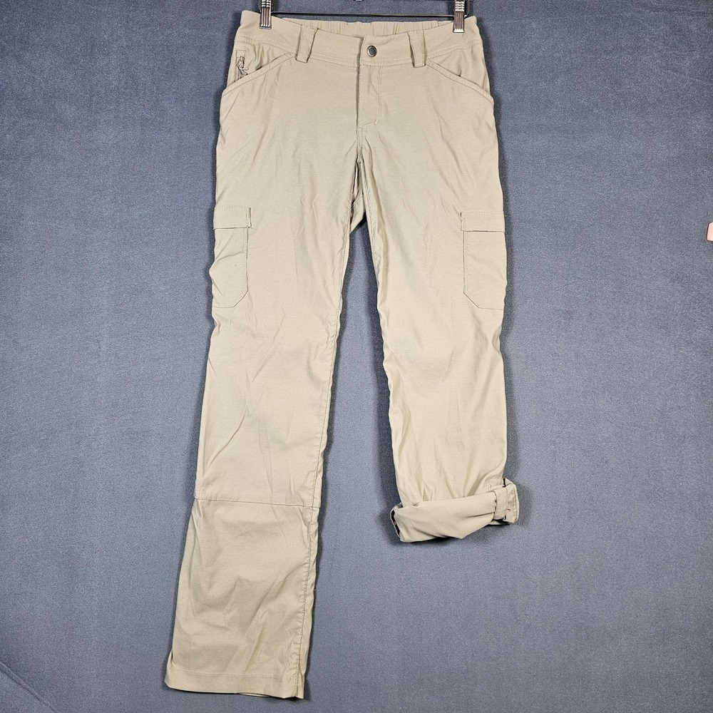 Duluth Trading Co Pants Womens 4x33 Beige Nylon Stretch Cargo Hiking Outdoor